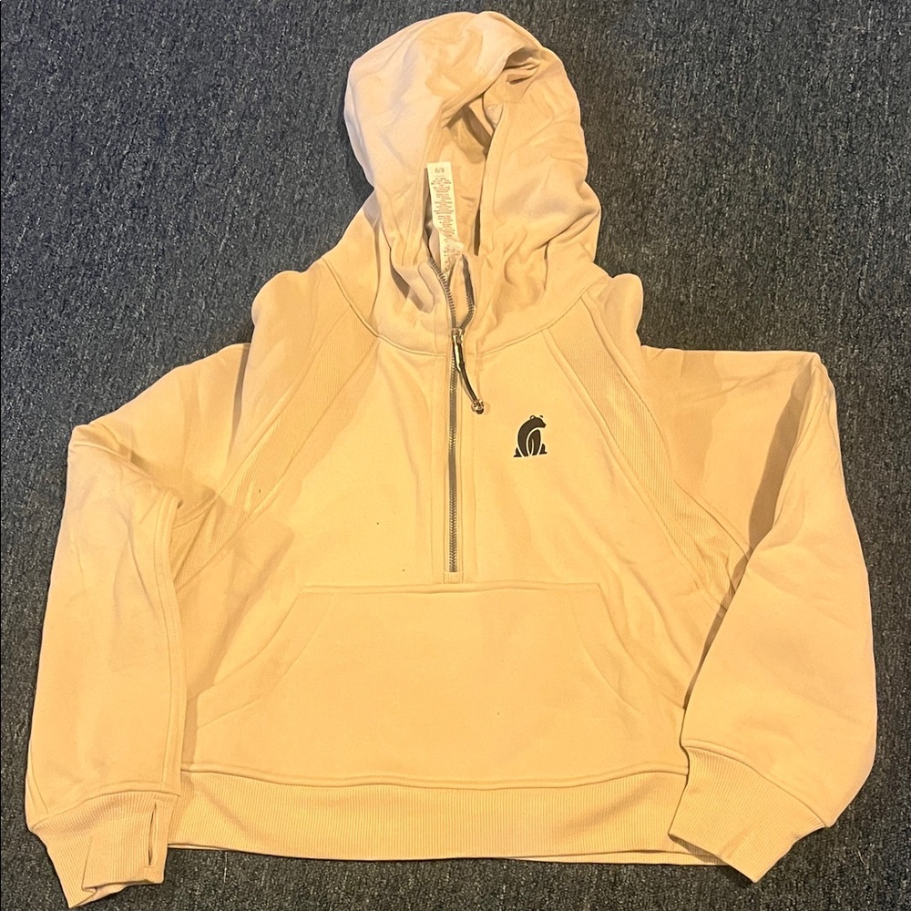Women's Cream Zip-Up Hoodie